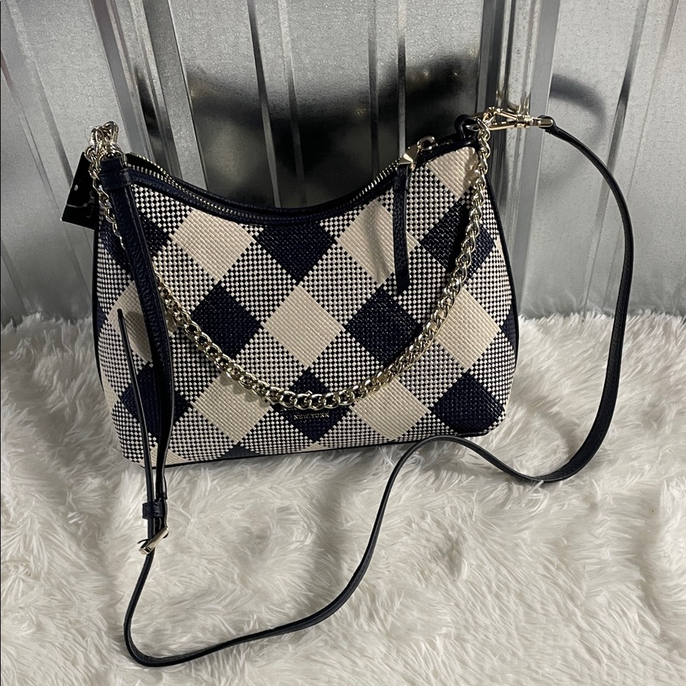 Kate Spade black and cream checkered purse - Picture 4 of 10